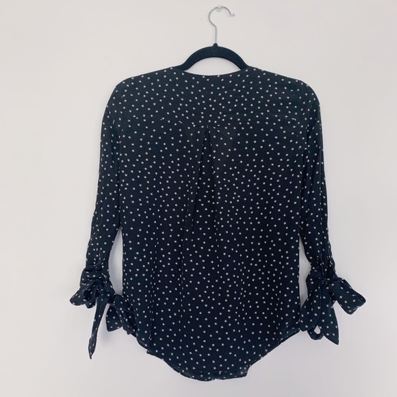 Madewell 100% Silk Star Scatter Tie-Sleeve Blouse - Picture 4 of 5